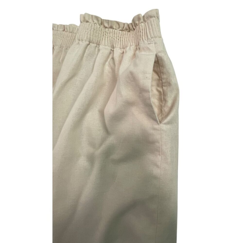 J. Crew Women's Dusty Ivory Linen/Cotton Lined A-Line City Skirt SIZE-14 - Picture 5 of 5